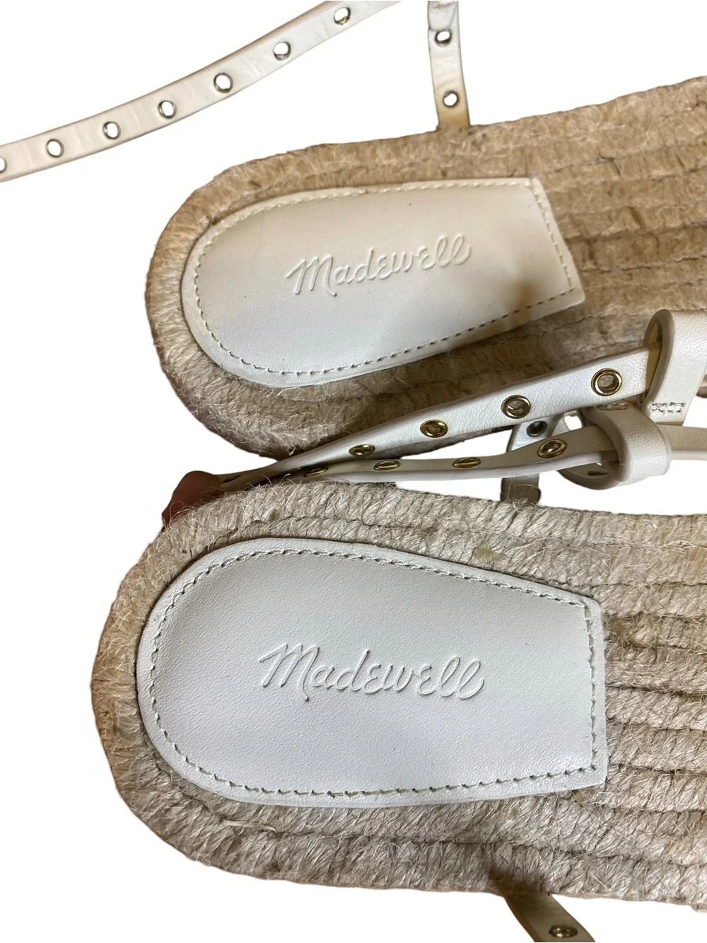 Madewell Mira White Espadrille Beachy Sandals Women’s Size 8
